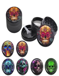 Sugar Skull Pattern Grinder Metal Aluminum Smoking Herb Grinders 50MM 4 Piece CNC Teeth Tobacco Herbal Crushers Spice Crusher4400912