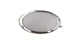 Dhl novo bolso de prata fino espelho compacto em branco redondo metal espelho de maquiagem diy costmetic espelho presente de casamento 5342671
