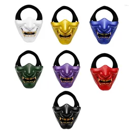 Party Favor Halloween Costume Cosplay Tooth Tand Evil Demon Kabuki Samurai Half Cover Mask Scary Decoration