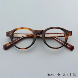 Montature per occhiali da sole 2024 Moda Vintage Montatura in acetato duro TVR528 Sfera Miopia Occhiali da vista Retro Rotondi Artigianali Donna Uomo di alta qualità