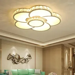 Ceiling Lights 110V220V Led Voice Intelligence Crystal Flowers Lamp In The Living Dining Room Bedroom Main Light Lighting