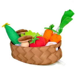 Decorative Flowers Rairsky Plush Veggie Basket Playset - Soft Pretend Food Toy For Kids Vegetable Set Imaginative Play