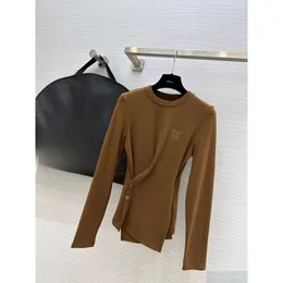 Kvinnors stickor Tees European Fashion 23 Autumn/Winter Senaste midjan Pling Bottom Skjorta Drop Delivery Apparel Womens kläder Tops Dhbyf