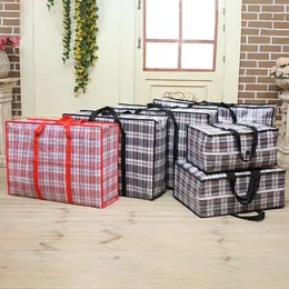 2024 High Capacity Clothes Quilt Storage Bag Move Baggage Sundries Organize Thick Canvas Pouch Waterproof Non-Woven Zipper PackageQuilt Baggage Sundries Organize