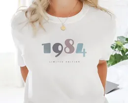 女性用Tシャツ1984 40歳の誕生日プレゼントヴィンテージインスピレーションTシャツギフトシックなトップユニセックスシャツかわいいママコットンゴスカワイ