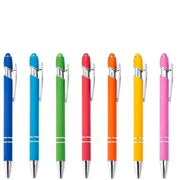 Penna a sfera multicolore in metallo con logo personalizzato personalizzato Penne per ufficio pubblicitarie aziendali Regalo per feste di compleanno Penne a sfera per cancelleria scolastica