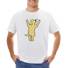 남자 폴로 노란색 래브라도 강아지 포옹 티셔츠 동물 왕자 소년 히피 옷 여름 상판 직기 남성 T 셔츠