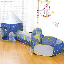 Tende giocattolo Spazio per tende 3 in 1 per bambini Wigwam yurta piccola tenda casa da gioco tenda per barca a razzo palla giocattolo piscina set di staffe per sfera oceanicaL2403