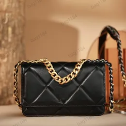 أكياس الأزياء الفاخرة مصمم نسائي حقيبة 19 محفظة على سلسلة WOC Classic Flap Card Card Bag Bag Bag Cross Handbag Lambskin Leather من جودة Franch Top