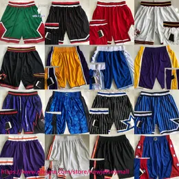 A autêntico duplo bordado bordado clássico retro brechas de basquete com bolsos vintage Pocket Pocket Short respirável Treinando calças de praia