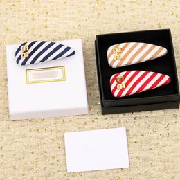 2024SS New Luxury M Brand Letters Hairclip 18Kgold Fabric Stripes Hairclips Hairclips Pins PIN إكسسوارات المجوهرات