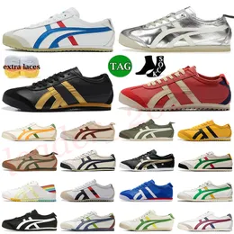 2024 Designer OG Running Shoes Tiger México 66 Clássico Mens Mulheres Marinha Gum Sail Verde Bege Vermelho Prata Jogging Wakling Sneakers Plataforma Mocassins Treinadores de Lona