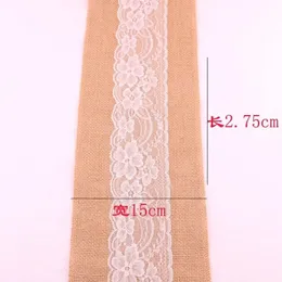 2024 Натуральный винтажный джут белье гессианская мешковая табличная ткань бегун сельско
