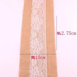 2024 Doğal Vintage Jute Linen Hessian Çuval Örtüsü Masa Bezi Koşucu Ülke Etkinliği Düğün Dekorasyon Parti Malzemeleri Vintage Hessian