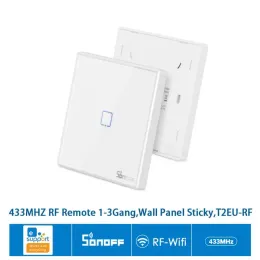 Kontroll Sonoff 433MHz Wireless Stickon Smart Switch T2EURF 86 Typ Väggpanel Remote Controller för RF -modulen TX Series Slampher R2