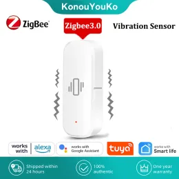 Kontrola Tuya Smart Vibration czujnik Zigbee Break Window Break Awlglar Smart Home Security Alarm System Smart Life App Sterowanie