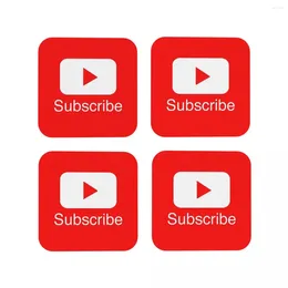 Table Mats You Tube Subscribe Play Button Videos VLoggers Live Stream Coasters Kitchen Placemats Cup Coffee For Decor Tableware Pads