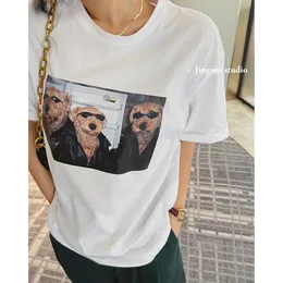 Y2k Top Donna Maglietta Abbigliamento oversize Manica corta Crop Tees Kpop Streetwear Cotone stampato Bianco Estate Primavera Vintage 240401