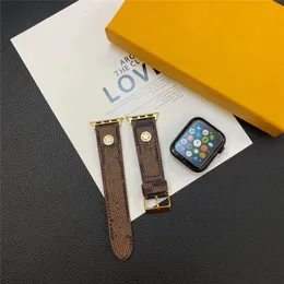 Luxus Leder Smart Watch Bands für Apple Watch -Träger 40 mm 42 mm 44 mm 45 mm 41 mm 38 mm 49 mm Blumen Uhren Armband Iwatch Bands Serie 3 4 5 6 8 9 SE Band Band