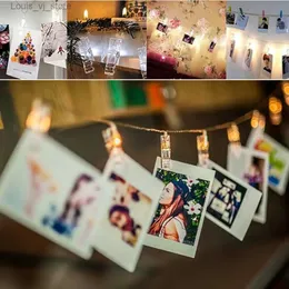 LED سلاسل 5M 10M صورة مقطع سلسلة أضواء الجنية في الهواء الطلق بطارية تديرها جارلاند عيد الميلاد غرفة الديكور حفل زفاف ديكور YQ240401