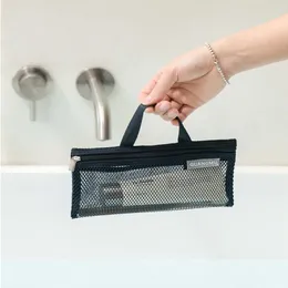 Sacos de armazenamento Mini Travel Grid Bag Reutilizável Malha Tecido Dacron Higiene Cosmética
