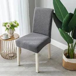 Cadeira cobre casa conectada simples elástico universal capa de assento agulha tecido xadrez jantar espessado casa