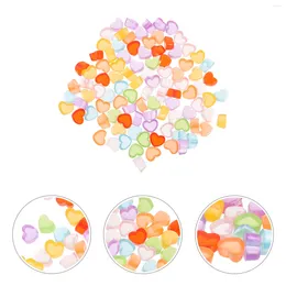 Vasos 100 PCs Charms de coração coloridos Resina DIY candicanes