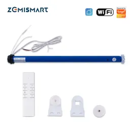 Steuern Sie Zemismart 2N Rollo-Jalousienmotor Tuya WiFi Smart Electric Curtain Motor für 38-mm-Rohr Alexa Google Home Sprachsteuerung