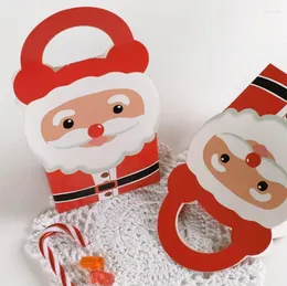 Подарочная упаковка 6 шт. картонный снеговик с ручкой коробка для конфет сумки упаковка для печенья коробки Рождественская елка кулон Декор для вечеринки