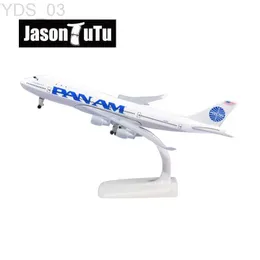 Flugzeugmodell JASON TUTU 20 cm Pan Am 747 Flugzeugmodell Flugzeugdruckguss Metall Pan American World Airways Flugzeugmodell Boeing 747 Drop Shipping YQ240401