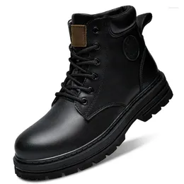 Casual Shoes Men High-top Boots Quality Leather Warm Winter Ankle Big Size 49 50 Outdoor Plush Walking