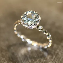 Küme Yüzükleri 2024 925 STERLING Gümüş Topaz Ring Düğün Sevgililer Günü Kadın Yüksek Kaliteli Mücevher Partisi Moda Hediyesi