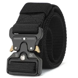 Belts Mens Outdoor Hunting Tactical Belt Multi functional Buckle Nylon Belt High Quality Marine Canvas Belt Plastic Buckle Q240401