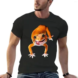 Polos masculinos Leopard Gecko Camiseta fofa e divertida de manga curta Camiseta masculina de suor