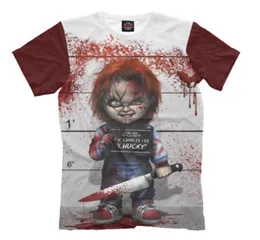 Yeni moda kadınmen039s 3d baskı filmi Chucky Doll Child039s Korku Oynuyor Korku Gündelik Kısa Kollu Tshirt5524301