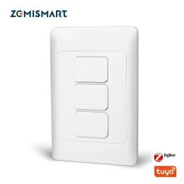 التحكم في zemismart tuya zigbee دفع مفتاح الإضاءة السيطرة على الحياة الذكية US AU مفاتيح الجدار المادي