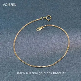 체인 Vojefen New Gold 18K 오리지널 매력 팔찌 Homme Box 체인 여성 팔찌 브랜드 고급 고품질 절묘한 보석 Q240401