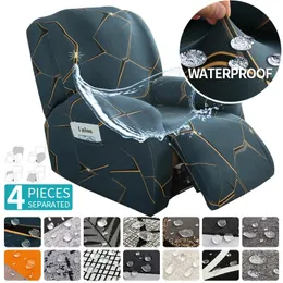 4 stycken Waterproof Recliner Sofa Cover för vardagsrum ELASTIC RELINING FÖRETAGSKONTAKT SKYDD LAZY BOY REAPLE FONHAIR COVER 240329