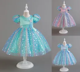 Słodkie mięty niebo niebieskie zakurzone różowe jajowatkową sukienki urodzinowe/imprezowe sukienki dziewczyny