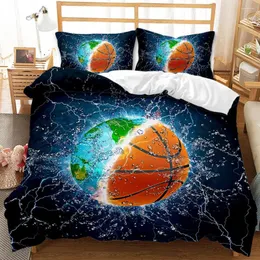 Bettwäsche-Sets 3D Junge Winter Duvetcover2pcs Kissenbezug Schlafzimmer Heimtextilien Basketball Housse de Couette Bettdecke Set China