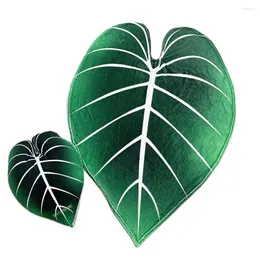Kudde 3D Dekorativ växtinspirerad set lämnar grön Gloriosum Tryckta bladkuddar med bomullsfyllning och filt