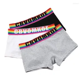 Kvinnors trosor Rainbow Cotton Boxer Briefs för Trans Lesbian Tomboy LGBT Knickers Underwear Women Lingerie Drop Delivery Apparel DHMLZ