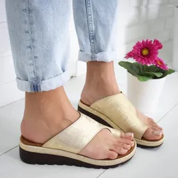 Slippers Women's Sandals 2024 Female Shoes Comfy Platform Flat Sole Orthopedic Bunion Corrector Flip-flops 43
