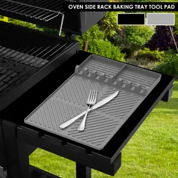 Tools 2Pcs Grill Side Shelf Mat Food Grade Silicone Griddle Reusable Pad Durable BBQ Utensil Counter