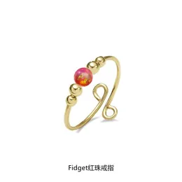 밴드 반지 가방 플라크 또는 14 캐럿 오팔 피젯 bague ani-anxiete pour femme drop delivery ot2ol