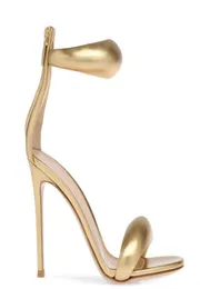 Kvinnor sommarläder sandaler highheeled peeptoe sexig stilett oneword zip klackar storlek3444 guld2009615