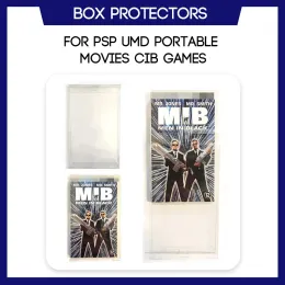 Cases Box Protector för PSP UMD Portable Movies CIB Komplett i Box Game Custom Made Clear Plastic Case