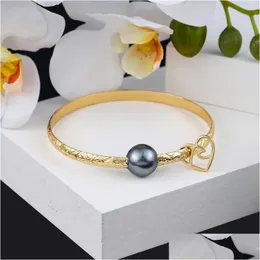 Bangle Sophiaxuan Hawaiian Bracelet Woman Designer Grey Pearl Heart Charm Bracelets Summer Beach Jewelry 2021 For Women Gift Drop Deli Dhfb7