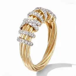 Cluster Rings Women's Ring Luxury Hollow Out Cross Zircon Silver Color Party Gift Fashion Jewelry Wedding Birthday