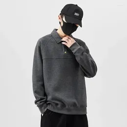 Men's Polos Male Clothes Baggy Pullover Tops Waffle Sweatshirts T Polo Shirts For Men Size S Quotes Streetwear With Casual A F